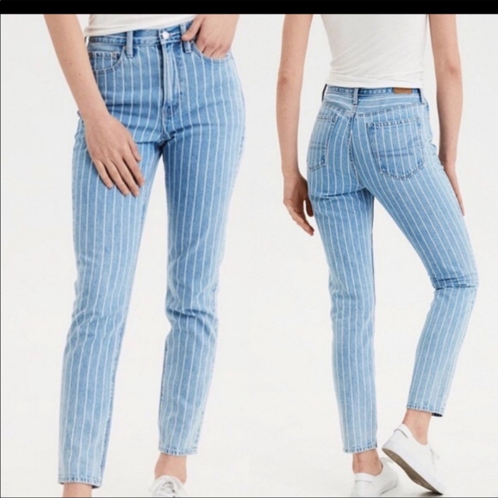 America Eagle striped jeans